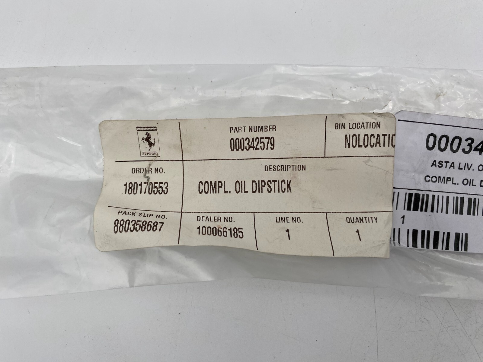 Genuine Ferrari 812 Superfast GTS Monza Engine Oil Dipstick Factory New 342579