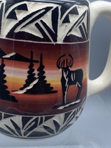 TAZA SILAS NAV EE. UU. Blanca Paisaje Suroeste Navajo Animales Oso Lobo Alce - Imagen 2 de 11