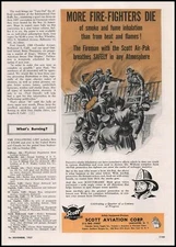 1957 Scott Aviation Corp Lancaster New York Firefighter Air-Pak Mask Print Ad
