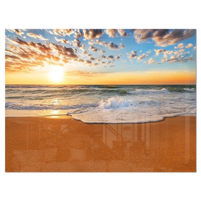 Incredible Seashore under Cloudy Sky - Seashore Glossy Metal