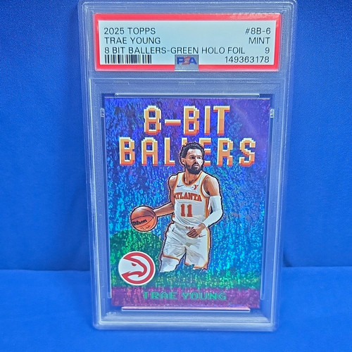Topps 2025-26 Trae Young 8-Bit Ballers Green Holofoil #8B-6 /99 PSA 9