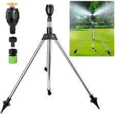 Rotating Tripod Sprinkler, Sprinklers for Lawn Garden Yard, 360 Degree Large ...