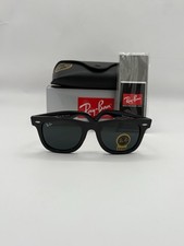 Ray-ban Rb2140 901 Wayfarer Sunglasses Gloss Black Frame Glass Gray Lens 50 Mm