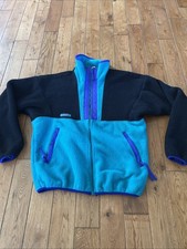 Vintage 90s Columbia Fleece Colorblock Mens Sz M Full Zip Up USA Made