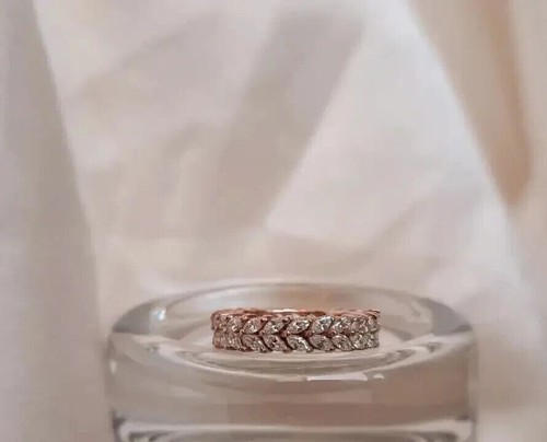 2 CT Marquise Cut Simulated Diamond Solitaire Wedding Ring 14K Rose Gold Plated - Picture 4 of 4
