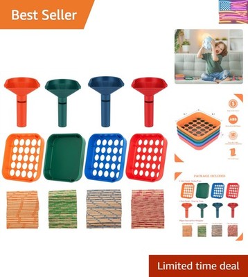 Coin Sorter Tray & Coin Sorter Tube - 4 Color Coded Coin Separator Trays and ...