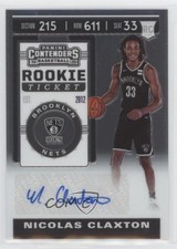 2019 Panini Contenders Premium Edition Prizm Nic Claxton Nicolas #148 Auto 0l58