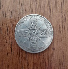 1923 .500 George V Silver Florin Two Shillings - VF Grade