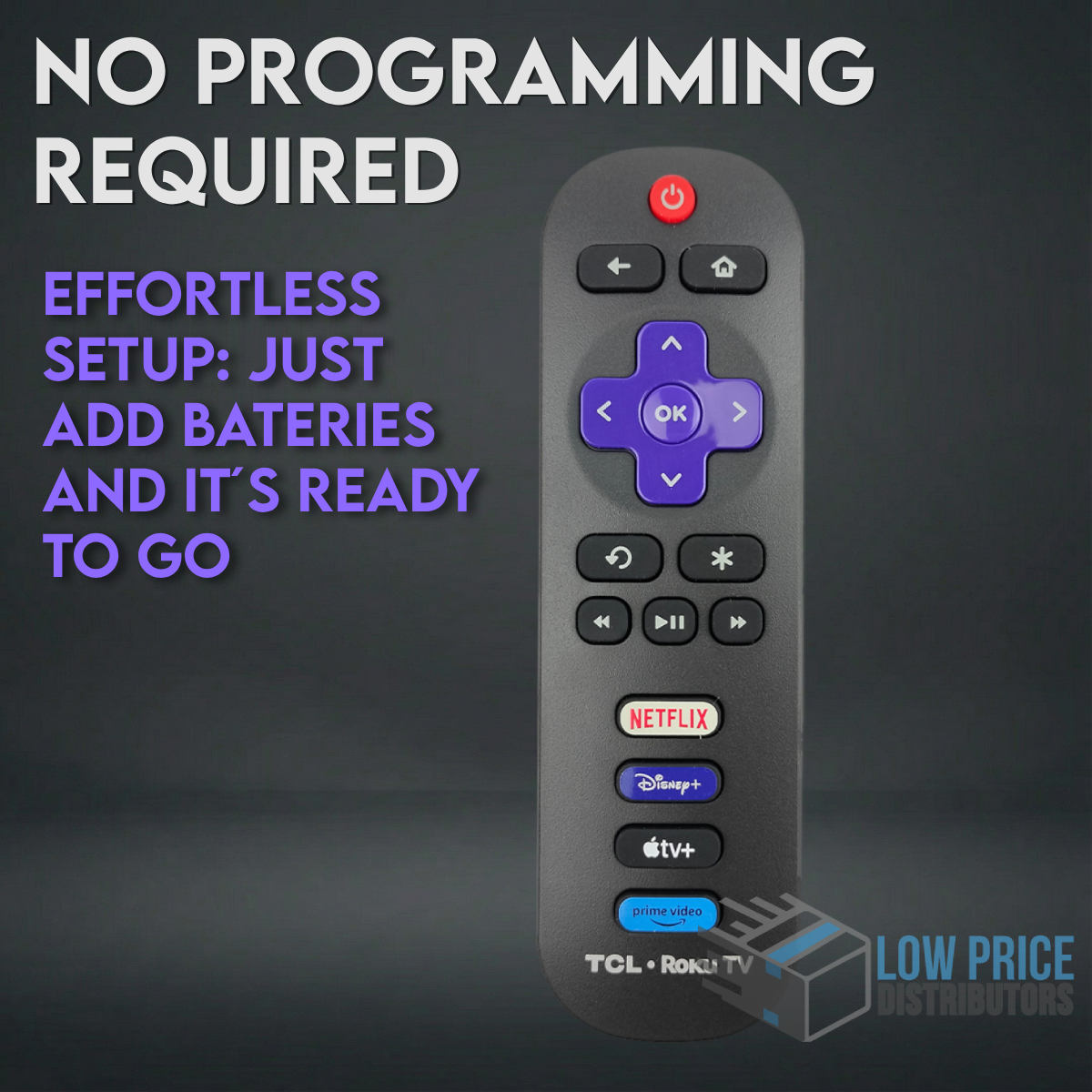 Original RC280 För TCL Roku TV Fjärrkontroll Netflix HULU Vudu one size