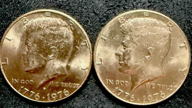 1776-1976D Filled  1776--1976 No Mint Mark KENNEDY HALF Rare! 2 Coin Lot!