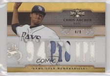 2014 Topps Triple Threads Relics Gold 4/9 Chris Archer #TTR-CA2 1p5