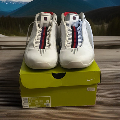 Nike Shox BB4 QS Raptors Men's Basketball Shoes White Red Blue Silver CD9335-002
