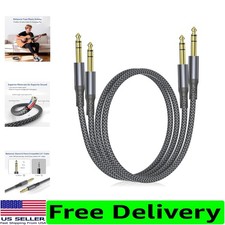 Durable 3.3ft TRS Male-to-Male Audio Cable with Gold-Plated Connectors 2-Pack