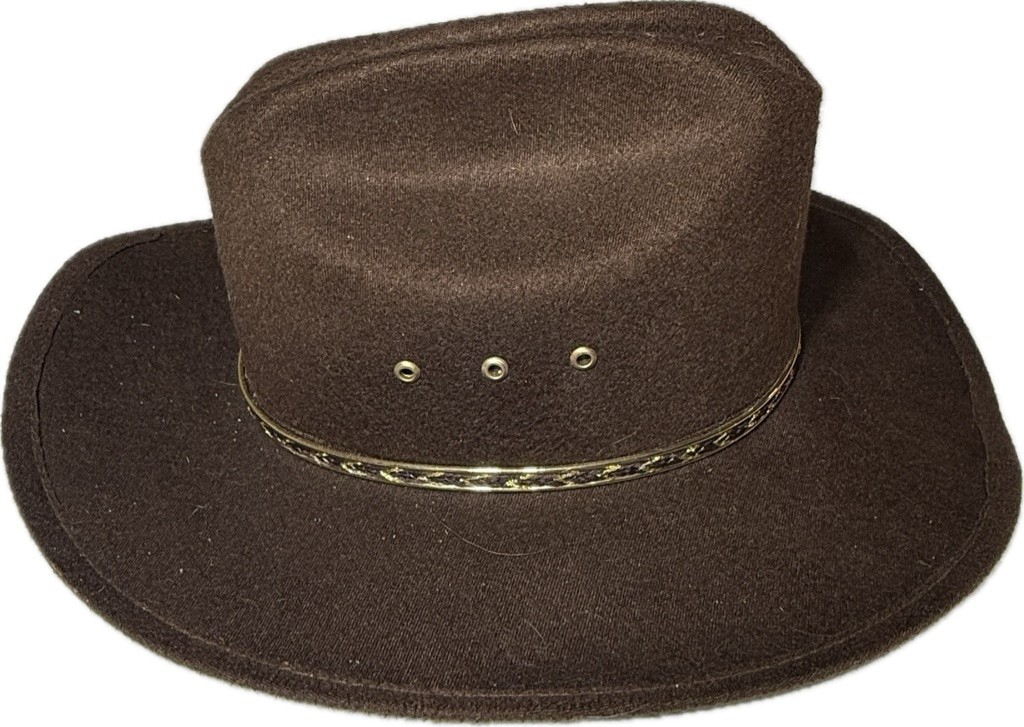 Western Express Kids Brown Cowboy Hat Size L Youth Wool Felt Western Ranch Style image 3