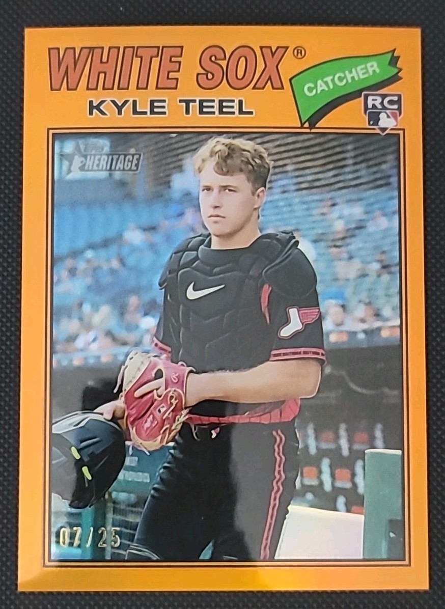 2026 Topps Heritage Kyle Teel Orange Chrome Parallel  /25 #182 RC Rookie