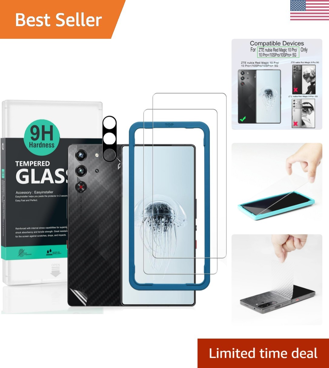 for ZTE nubia Red Magic 10 Pro/10 Pro+ 5G/10S Pro/10S Pro+ Screen Protector,2...