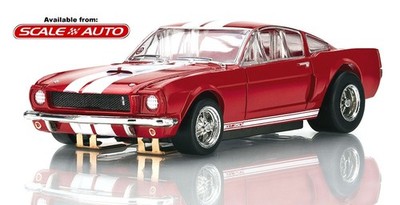AFX Mega G+ Shelby GT350 '66 Mustang Red w/White Stripes HO Slot Car #22152 BIS
