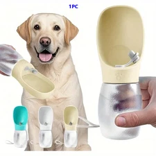 Sturdy BPA - Free Pet Bottle - Portable Dispenser, with Feeder, for Dog Walking