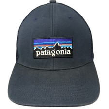 Patagonia Trucker Hat Blue One Size Mesh Back Snapback Logo Patch Mountain Peak