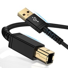 UorMe Printer Cable,10FT USB MIDI Cable Type A Male to B Black