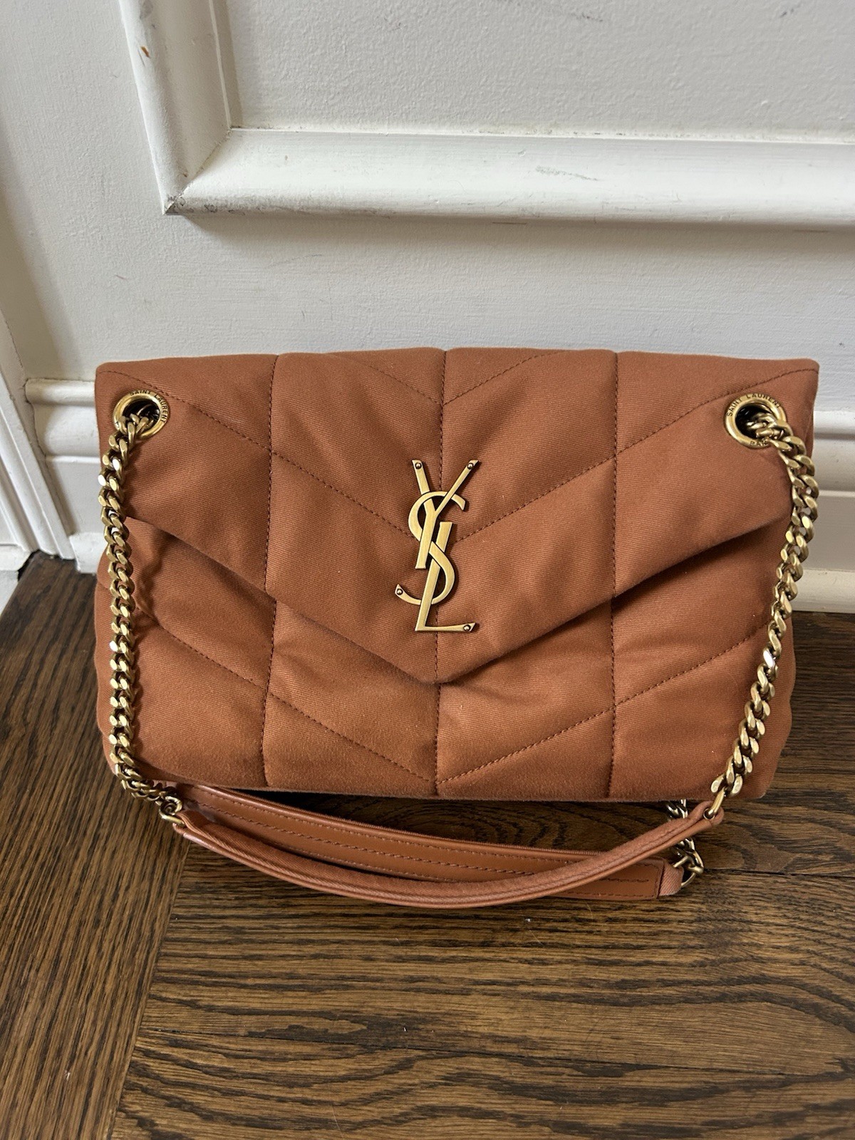 saint laurent small loulou Puffer Quilted Hot Tan Rust Bag