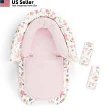 Baby Car Seat Head Support Newborn 2 In 1 Stroller Body Cushion Pink Floral New Baby Car Seat Head Support Newborn 2 In 1 Stroller Body Cushion Pink Floral New