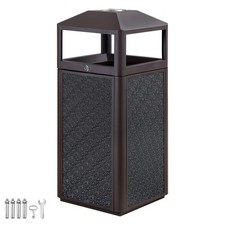 15 Gallon Commercial Outdoor Trash Can Large Site Lot Garbage Waste Container