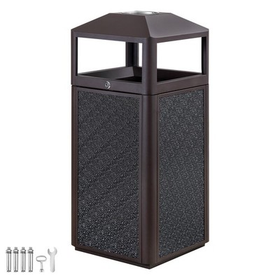 15 Gallon Commercial Outdoor Trash Can Large Site Lot Garbage Waste Container