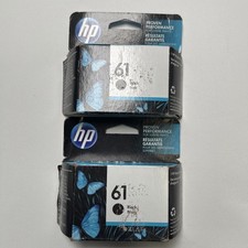 Lot 2- HP Deskjet 61 Single Ink Cartridge Black CH561WN Sealed Exp oct 2022