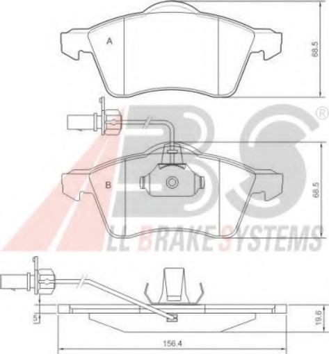 Fits A.B.S. 37143 Brake Pad Set, disc brake  ⭐UK Stock⭐