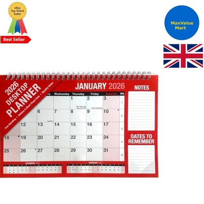 Effizienter 2026 spiralgebundener Kalender zur Ansicht - Ideal für Zuhause und Schule