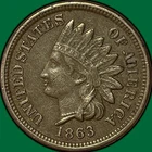 1863 Indian Head Cent Choice Extremely Fine XF+ Coin #35271