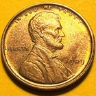 1909 VDB Lincoln Wheat Cent UNC RED 1st Year of Issue. Original Luster.