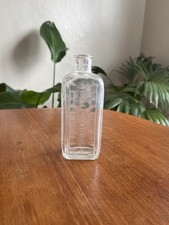 Antique Medicine Chemist Table Spoons Measurement Clear Glass Bottle Lab Use