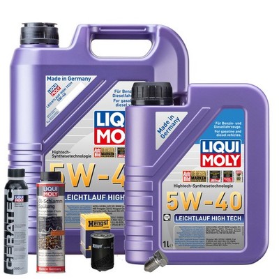 Motoröl 5W40 LIQUI MOLY 6L+HENGST Ölfilter+Spülung+Cera Tec+Ölablassschraube