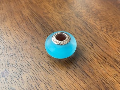 PANDORA Rose Matte Blue Murano Glass Charm Bead 789420C00