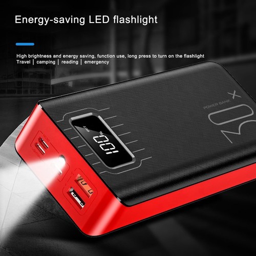 Banque d'alimentation batterie externe 20000mAh double USB avec lampe de poche LED - Photo 2 sur 7