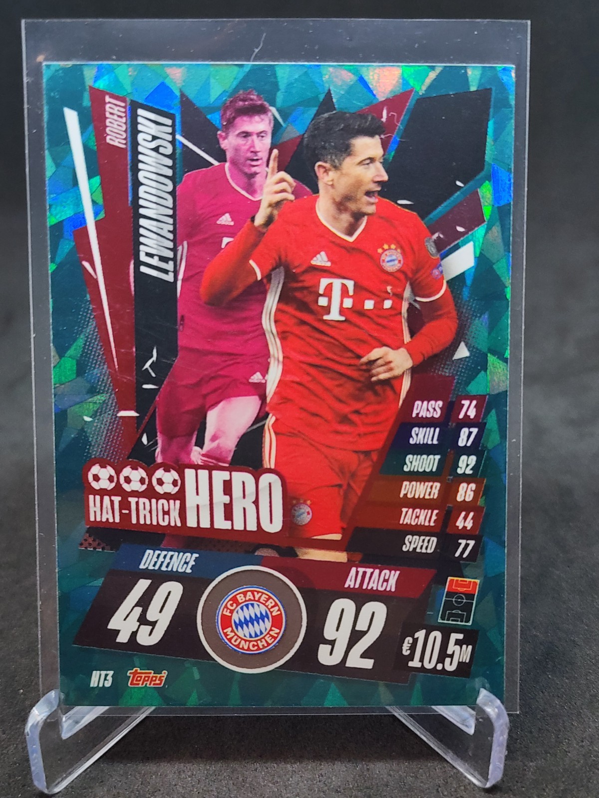 Robert Lewandowski 2020-21 Topps Match Attax Hat Trick Hero #HT3 Aqua