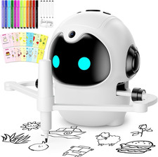 Drawing Robot for Kids, Interactive Educational Toy with 150 Cards, 12 Color Mar
