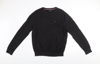 Tommy Hilfiger Pullover Pulli Herren schwarz XL Baumwolle Rundhals