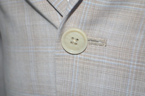 Calvin Klein Men SlimFit Wool Blend Plaid Suit Separate Jacket Tan 36S B4HP $450 - Picture 5 of 7