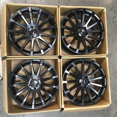 Used 18x9.5 MRR HR9 5x112 35 66.6 Matte Black Wheels set-4