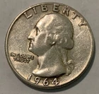 1964 Washington Quarter Silver P (No Mint) Uncertified Circulated Ungraded (A23)