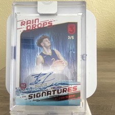 Topps 2023-24 Three Rain Drops Red Auto RC Brandin Podziemski Warriors /5