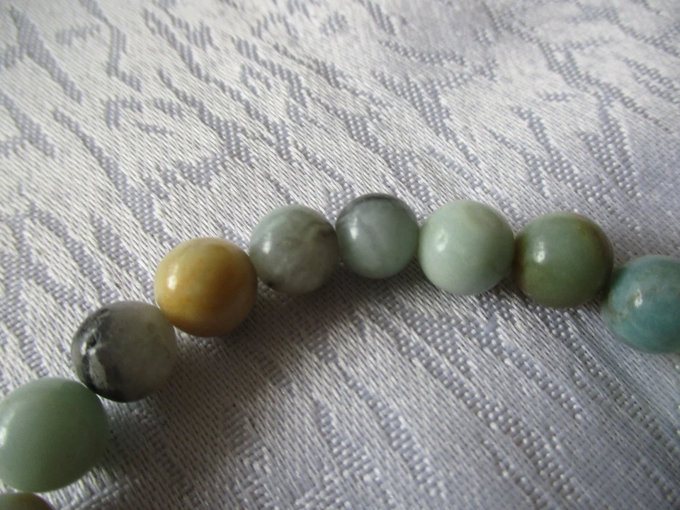 Armband mit Natürlichen Amazonit Perlen Glatt - U / L 19 - 20 cm - Bild 2 von 4