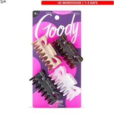 SlideProof Classics Medium Claw Clips - 4 Ct, Assorted Neutrals, Hair Styling...