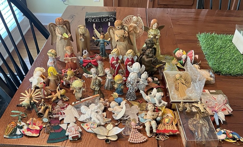 Vintage Angel Christmas Ornaments Asst Styles Sizes Materials Lot 40 Plus
