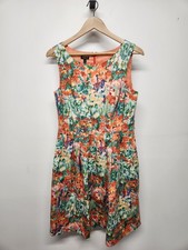 Talbots Women's Sleeveless Watercolor Print Midi Dress, Size 8. *Missing Belt 