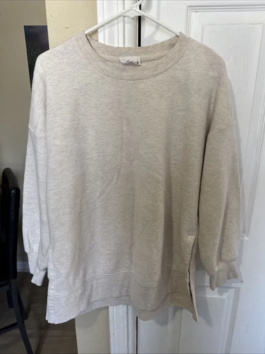 OFF WHITE Felpa donna grande comoda oliva + rovere bianco sporco