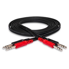 Hosa Technology 2 x 1/4" TRS Male to 2 x 1/4" TRS Male Stereo Audio Cable, 3.3'